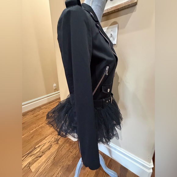 Moschino Couture Black Tulle Biker Jacket - Picture 4 of 8